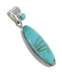 Turquoise Inlay Sterling Silver Southwestern Slide Pendant AX79047